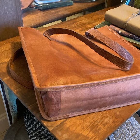 Tall leather tote- never used - like new 13 1/2” by 13 1/2” - Picture 5 of 10